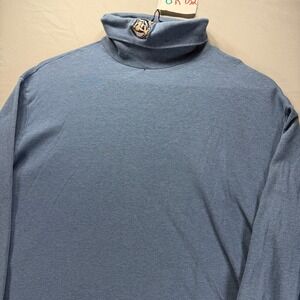 Vintage Cleveland Indians Shirt Mens Large Blue Long Sleeve Mock Neck Base Layer